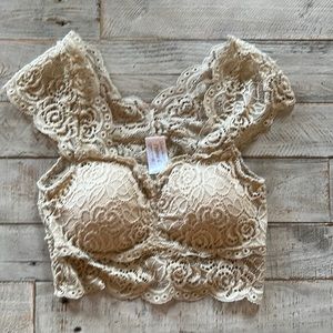 Taupe colored lace bralette size smal